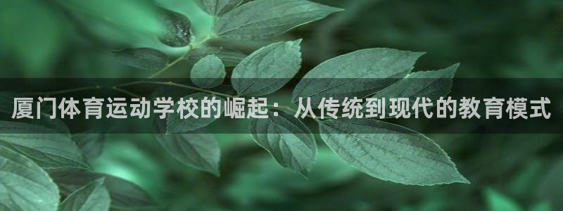 MK体育官网下载招商电话号码:厦门体育运动学校的崛起:从传统